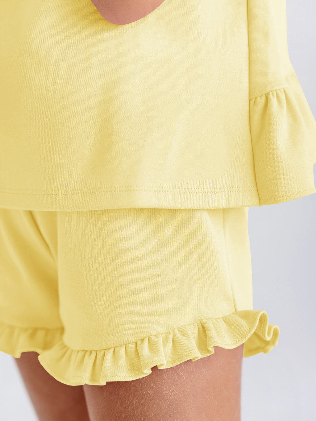 Halomorning Girls Yellow Ruffle Tank Set