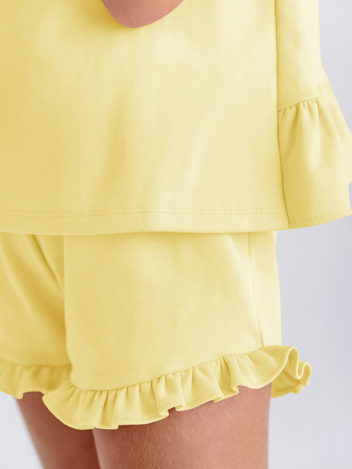 Halomorning Girls Yellow Ruffle Tank Set