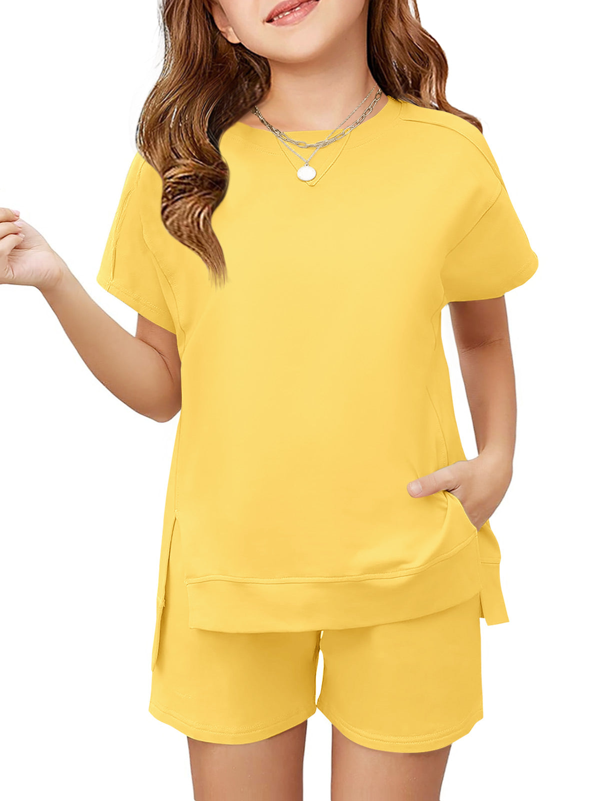 Halomorning Girls 2 Piece Yellow Summer Outfits