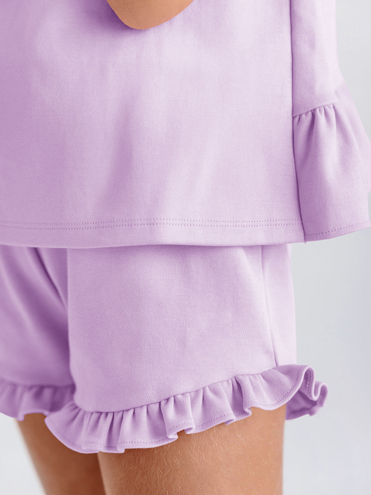 Halomorning Girls Lilac Ruffle Tank Set